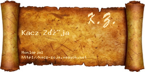 Kacz Zója névjegykártya